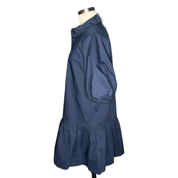 SIMKHAI Midnight Navy Blue Crissy Dress Balloon Sleeve Mini Dress Women's Small - Picture 3 of 12